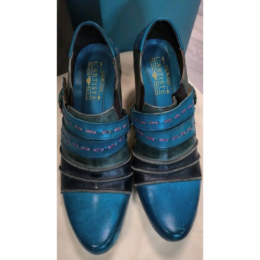 Spring Step Vintage WONDROUS Woman’s Vibrant Designer Ankle Boot Heels Sz 10.5